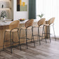 Industrial Full Back Counter Stool Armless Stackable Bar Chair with Metal Legs