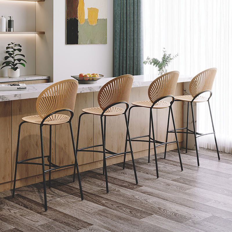 Industrial Full Back Counter Stool Armless Stackable Bar Chair with Metal Legs Clearhalo 'Bar Furniture' 'Bar Stools' 'bar_stools' 'furn' 'furn_bar_stools' 'Furniture' 'Kitchen & Dining Furniture' 5883129