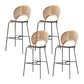 Industrial Full Back Counter Stool Armless Stackable Bar Chair with Metal Legs