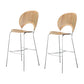 Industrial Full Back Counter Stool Armless Stackable Bar Chair with Metal Legs Wood-Silver 2 Piece Set Clearhalo 'Bar Furniture' 'Bar Stools' 'bar_stools' 'furn' 'furn_bar_stools' 'Furniture' 'Kitchen & Dining Furniture' 5883138