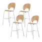 Industrial Full Back Counter Stool Armless Stackable Bar Chair with Metal Legs