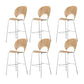 Industrial Full Back Counter Stool Armless Stackable Bar Chair with Metal Legs