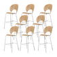 Industrial Full Back Counter Stool Armless Stackable Bar Chair with Metal Legs Wood-Silver 8 Piece Set Clearhalo 'Bar Furniture' 'Bar Stools' 'bar_stools' 'furn' 'furn_bar_stools' 'Furniture' 'Kitchen & Dining Furniture' 5883143