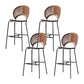 Industrial Full Back Counter Stool Armless Stackable Bar Chair with Metal Legs