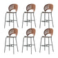 Industrial Full Back Counter Stool Armless Stackable Bar Chair with Metal Legs