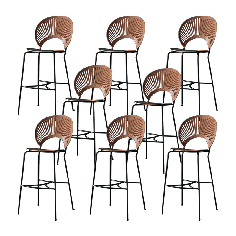 Industrial Full Back Counter Stool Armless Stackable Bar Chair with Metal Legs