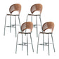 Industrial Full Back Counter Stool Armless Stackable Bar Chair with Metal Legs Walnut-Grey 4 Piece Set Clearhalo 'Bar Furniture' 'Bar Stools' 'bar_stools' 'furn' 'furn_bar_stools' 'Furniture' 'Kitchen & Dining Furniture' 5883153