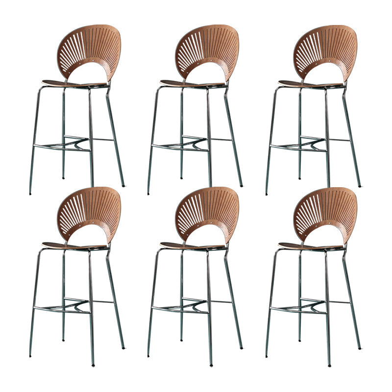 Industrial Full Back Counter Stool Armless Stackable Bar Chair with Metal Legs