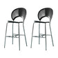 Industrial Full Back Counter Stool Armless Stackable Bar Chair with Metal Legs Black-Silver 2 Piece Set Clearhalo 'Bar Furniture' 'Bar Stools' 'bar_stools' 'furn' 'furn_bar_stools' 'Furniture' 'Kitchen & Dining Furniture' 5883156