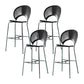 Industrial Full Back Counter Stool Armless Stackable Bar Chair with Metal Legs