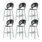 Industrial Full Back Counter Stool Armless Stackable Bar Chair with Metal Legs Black-Silver 6 Piece Set Clearhalo 'Bar Furniture' 'Bar Stools' 'bar_stools' 'furn' 'furn_bar_stools' 'Furniture' 'Kitchen & Dining Furniture' 5883158