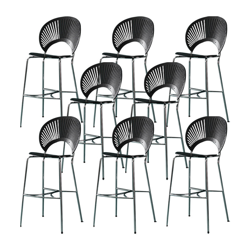 Industrial Full Back Counter Stool Armless Stackable Bar Chair with Metal Legs