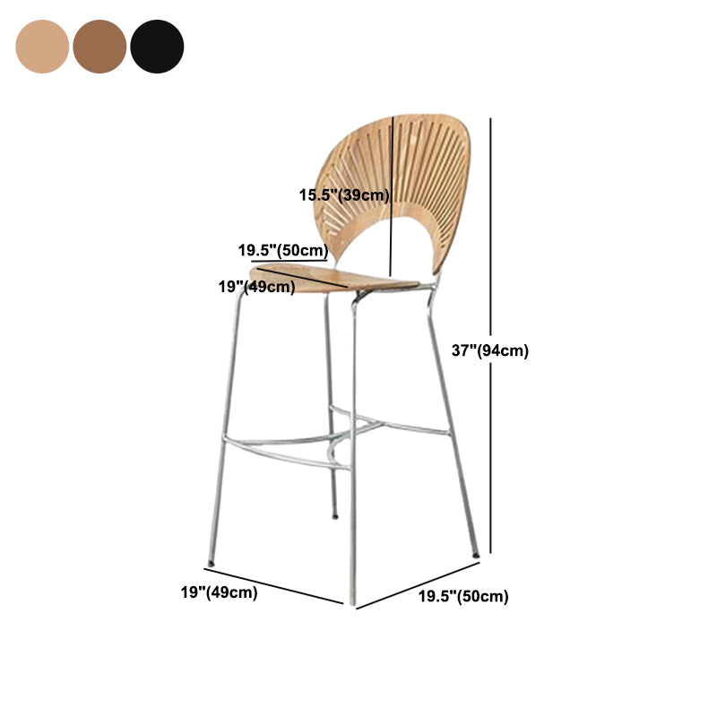 Industrial Full Back Counter Stool Armless Stackable Bar Chair with Metal Legs Clearhalo 'Bar Furniture' 'Bar Stools' 'bar_stools' 'furn' 'furn_bar_stools' 'Furniture' 'Kitchen & Dining Furniture' 5883164