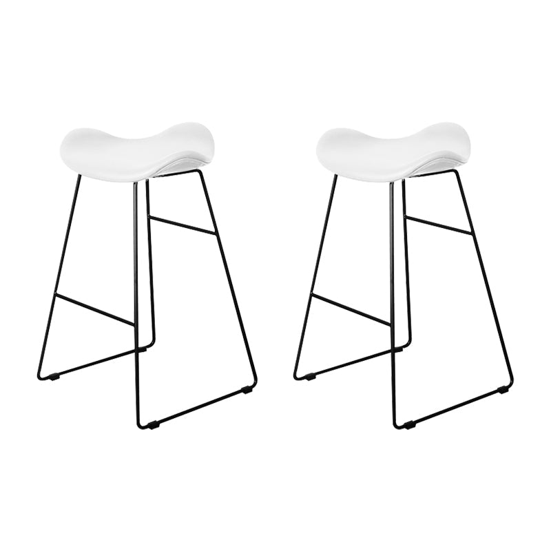 Sedia da bar in pelle di sgax con bancone senza braccio industriale con zampe metalliche