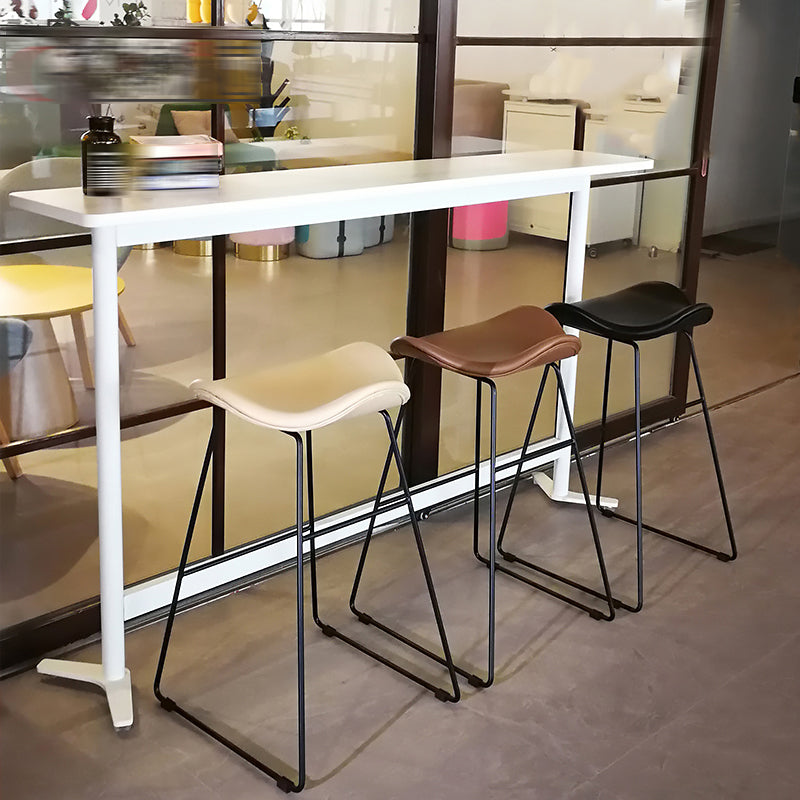 Sedia da bar in pelle di sgax con bancone senza braccio industriale con zampe metalliche