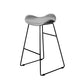Industrial Armless Bucket Counter Stool Faux Leather Bar Chair with Metal Legs
