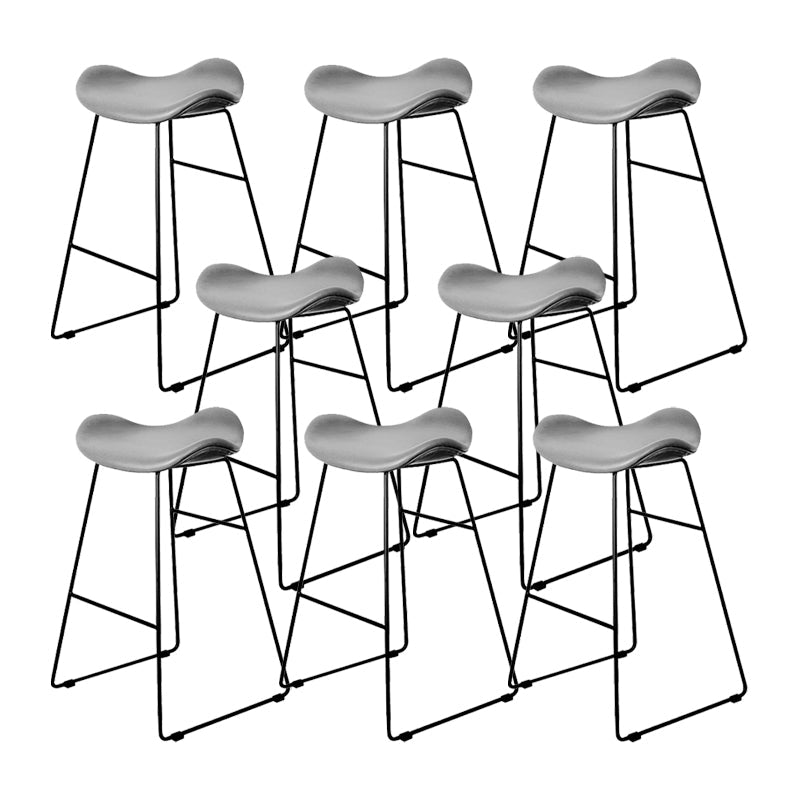 Sedia da bar in pelle di sgax con bancone senza braccio industriale con zampe metalliche