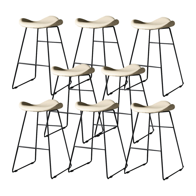 Sedia da bar in pelle di sgax con bancone senza braccio industriale con zampe metalliche