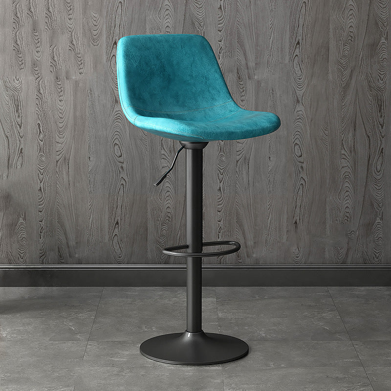 Home Footrest Adjustable Height Stool Contemporary Leather Barstool Black 1 Piece Clearhalo 'Bar Furniture' 'Bar Stools' 'bar_stools' 'furn' 'furn_bar_stools' 'Furniture' 'Kitchen & Dining Furniture' 5883240