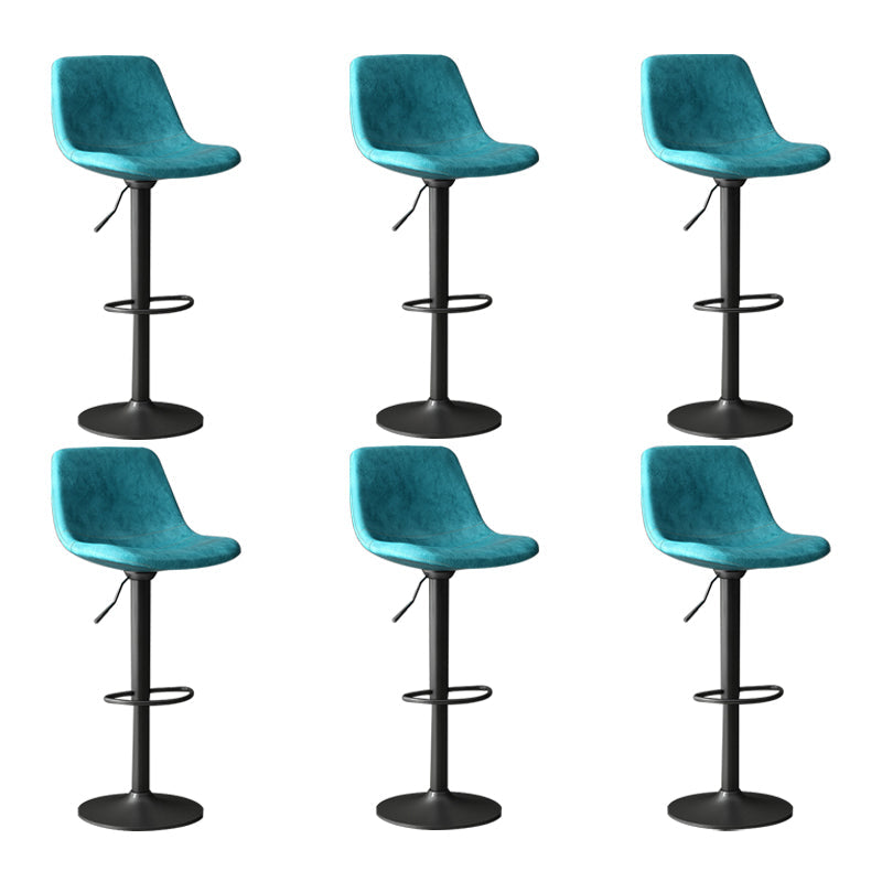 Home Footrest Adjustable Height Stool Contemporary Leather Barstool Black 6 Piece Set Clearhalo 'Bar Furniture' 'Bar Stools' 'bar_stools' 'furn' 'furn_bar_stools' 'Furniture' 'Kitchen & Dining Furniture' 5883246