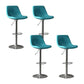 Home Footrest Adjustable Height Stool Contemporary Leather Barstool Blue Silver 4 Piece Set Clearhalo 'Bar Furniture' 'Bar Stools' 'bar_stools' 'furn' 'furn_bar_stools' 'Furniture' 'Kitchen & Dining Furniture' 5883254