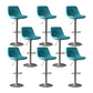 Home Footrest Adjustable Height Stool Contemporary Leather Barstool Blue Silver 8 Piece Set Clearhalo 'Bar Furniture' 'Bar Stools' 'bar_stools' 'furn' 'furn_bar_stools' 'Furniture' 'Kitchen & Dining Furniture' 5883257