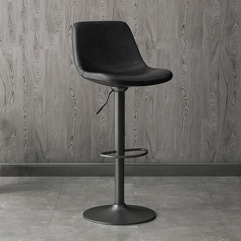 Home Footrest Adjustable Height Stool Contemporary Leather Barstool Black 1 Piece Clearhalo 'Bar Furniture' 'Bar Stools' 'bar_stools' 'furn' 'furn_bar_stools' 'Furniture' 'Kitchen & Dining Furniture' 5883258