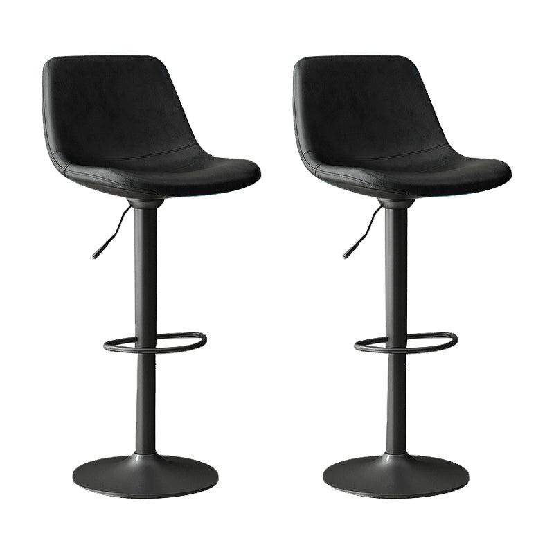 Home Footrest Adjustable Height Stool Contemporary Leather Barstool Black 2 Piece Set Clearhalo 'Bar Furniture' 'Bar Stools' 'bar_stools' 'furn' 'furn_bar_stools' 'Furniture' 'Kitchen & Dining Furniture' 5883259