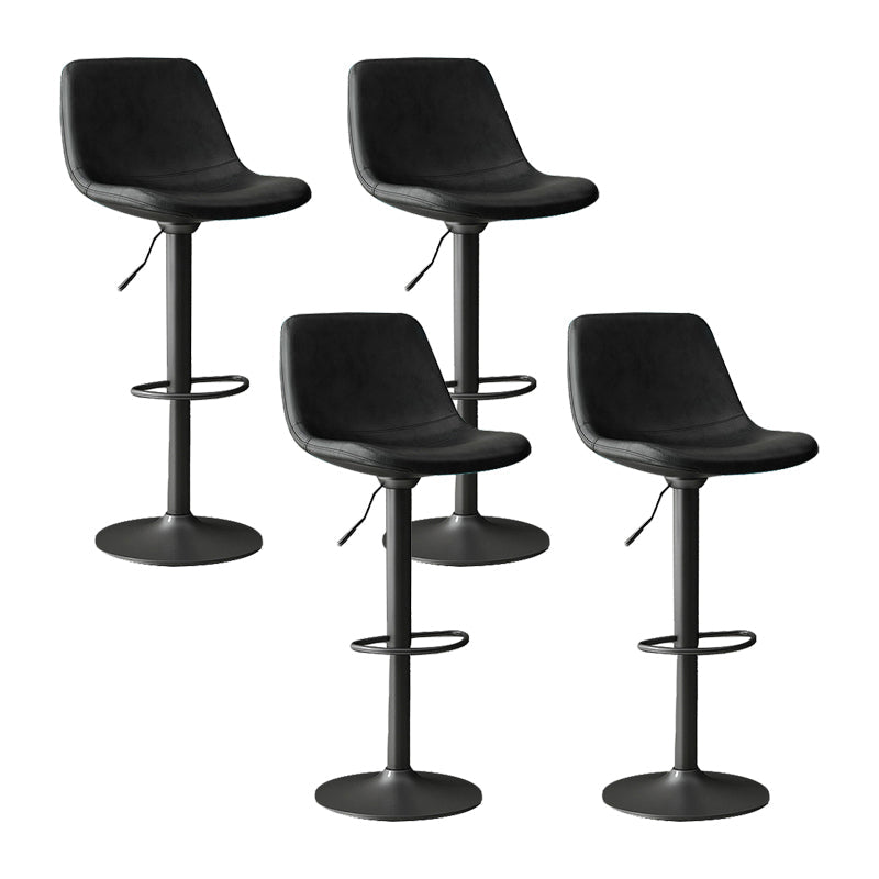 Home Footrest Adjustable Height Stool Contemporary Leather Barstool Black 4 Piece Set Clearhalo 'Bar Furniture' 'Bar Stools' 'bar_stools' 'furn' 'furn_bar_stools' 'Furniture' 'Kitchen & Dining Furniture' 5883260