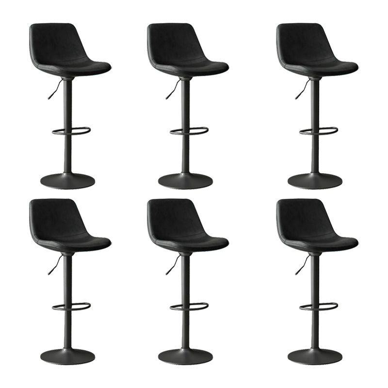 Home Footrest Adjustable Height Stool Contemporary Leather Barstool Black 6 Piece Set Clearhalo 'Bar Furniture' 'Bar Stools' 'bar_stools' 'furn' 'furn_bar_stools' 'Furniture' 'Kitchen & Dining Furniture' 5883261