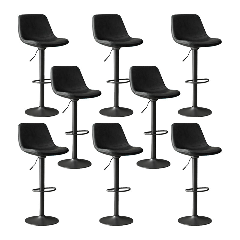 Home Footrest Adjustable Height Stool Contemporary Leather Barstool Black 8 Piece Set Clearhalo 'Bar Furniture' 'Bar Stools' 'bar_stools' 'furn' 'furn_bar_stools' 'Furniture' 'Kitchen & Dining Furniture' 5883262