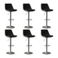 Home Footrest Adjustable Height Stool Contemporary Leather Barstool Black Silver 6 Piece Set Clearhalo 'Bar Furniture' 'Bar Stools' 'bar_stools' 'furn' 'furn_bar_stools' 'Furniture' 'Kitchen & Dining Furniture' 5883266