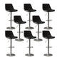 Home Footrest Adjustable Height Stool Contemporary Leather Barstool Black Silver 8 Piece Set Clearhalo 'Bar Furniture' 'Bar Stools' 'bar_stools' 'furn' 'furn_bar_stools' 'Furniture' 'Kitchen & Dining Furniture' 5883267