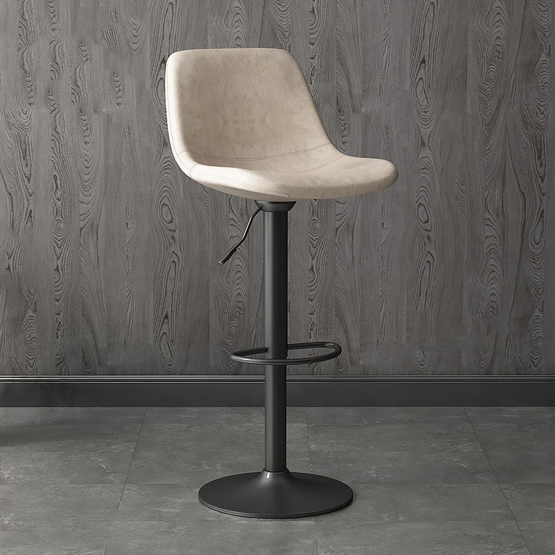 Home Footrest Adjustable Height Stool Contemporary Leather Barstool Black 1 Piece Clearhalo 'Bar Furniture' 'Bar Stools' 'bar_stools' 'furn' 'furn_bar_stools' 'Furniture' 'Kitchen & Dining Furniture' 5883268