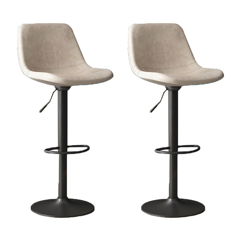 Home Footrest Adjustable Height Stool Contemporary Leather Barstool Black 2 Piece Set Clearhalo 'Bar Furniture' 'Bar Stools' 'bar_stools' 'furn' 'furn_bar_stools' 'Furniture' 'Kitchen & Dining Furniture' 5883269