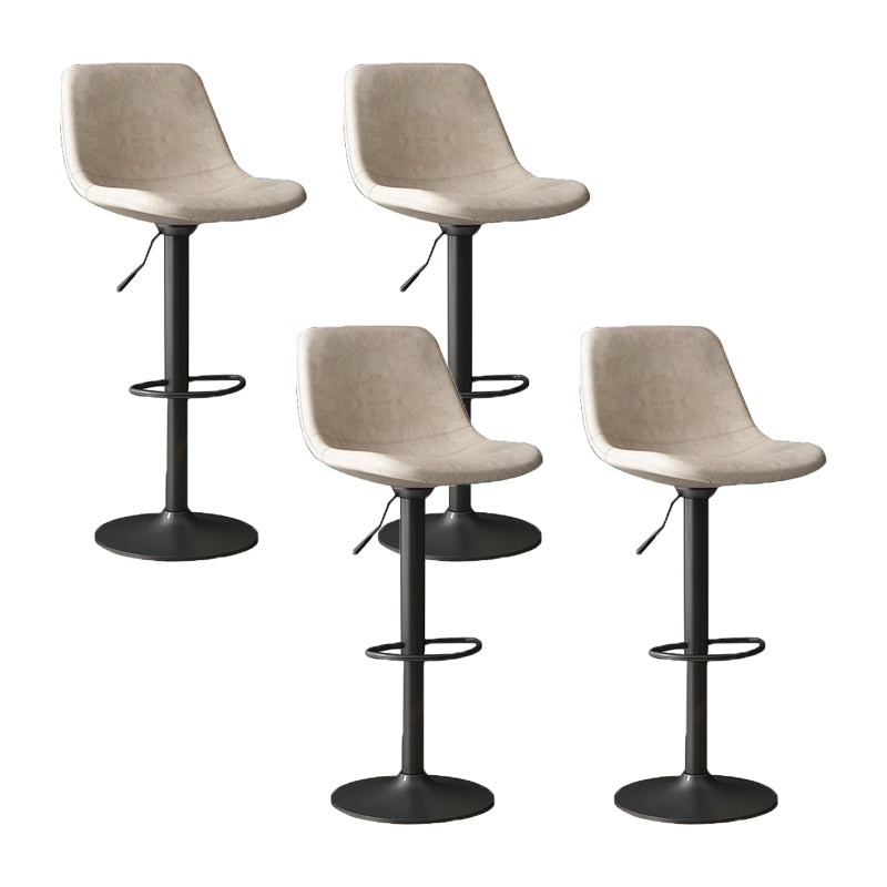 Home Footrest Adjustable Height Stool Contemporary Leather Barstool Black 4 Piece Set Clearhalo 'Bar Furniture' 'Bar Stools' 'bar_stools' 'furn' 'furn_bar_stools' 'Furniture' 'Kitchen & Dining Furniture' 5883270