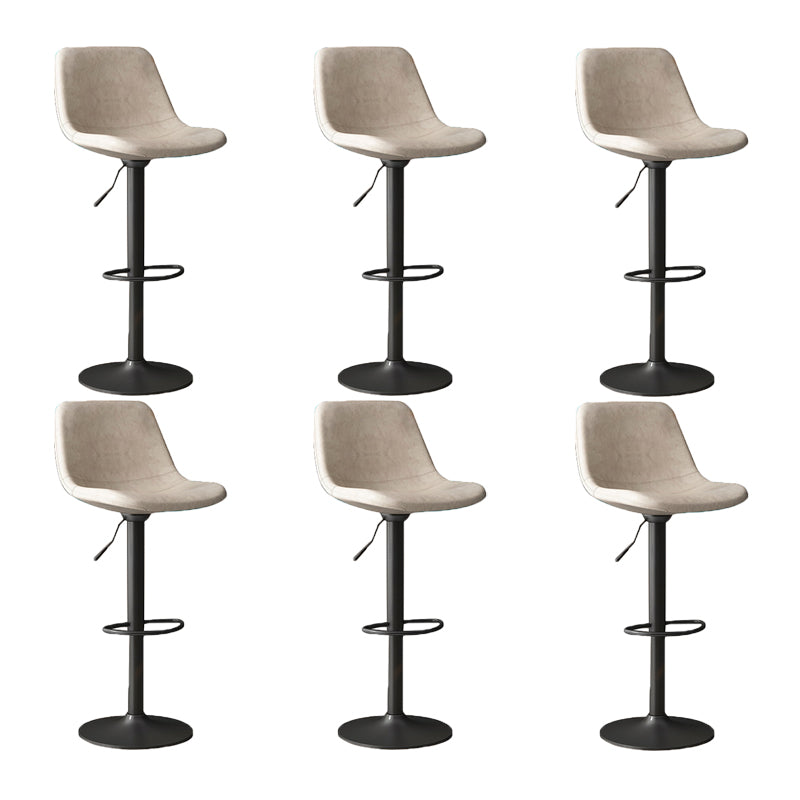Home Footrest Adjustable Height Stool Contemporary Leather Barstool Black 6 Piece Set Clearhalo 'Bar Furniture' 'Bar Stools' 'bar_stools' 'furn' 'furn_bar_stools' 'Furniture' 'Kitchen & Dining Furniture' 5883271