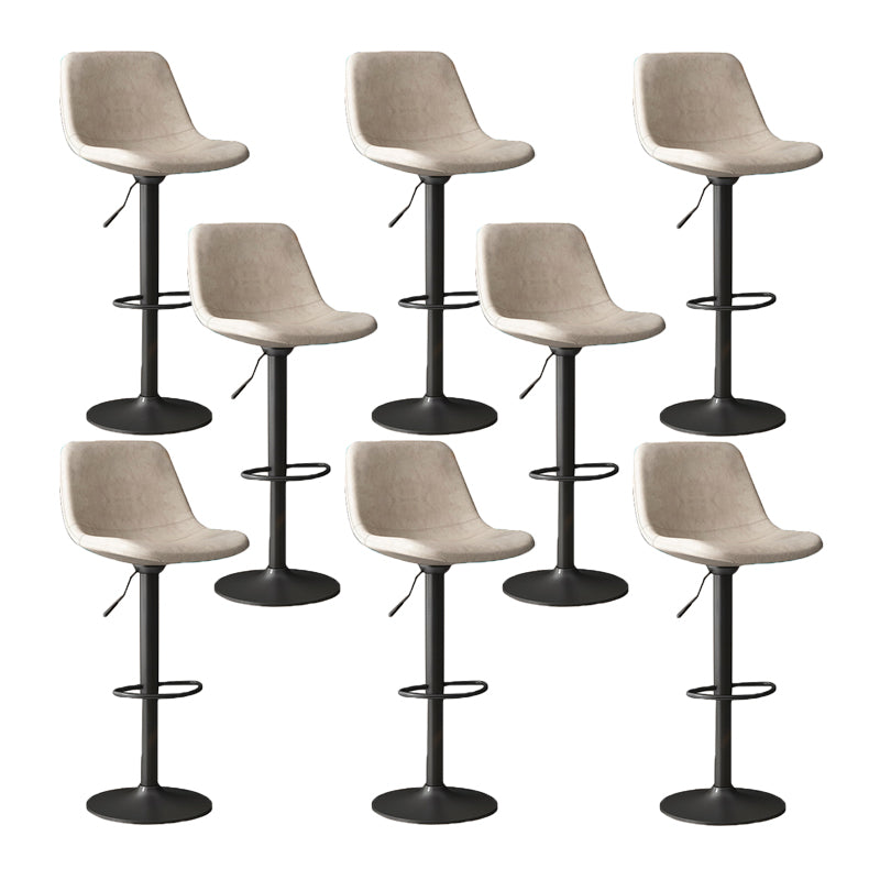 Home Footrest Adjustable Height Stool Contemporary Leather Barstool Black 8 Piece Set Clearhalo 'Bar Furniture' 'Bar Stools' 'bar_stools' 'furn' 'furn_bar_stools' 'Furniture' 'Kitchen & Dining Furniture' 5883272