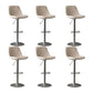 Home Footrest Adjustable Height Stool Contemporary Leather Barstool White Silver 6 Piece Set Clearhalo 'Bar Furniture' 'Bar Stools' 'bar_stools' 'furn' 'furn_bar_stools' 'Furniture' 'Kitchen & Dining Furniture' 5883276