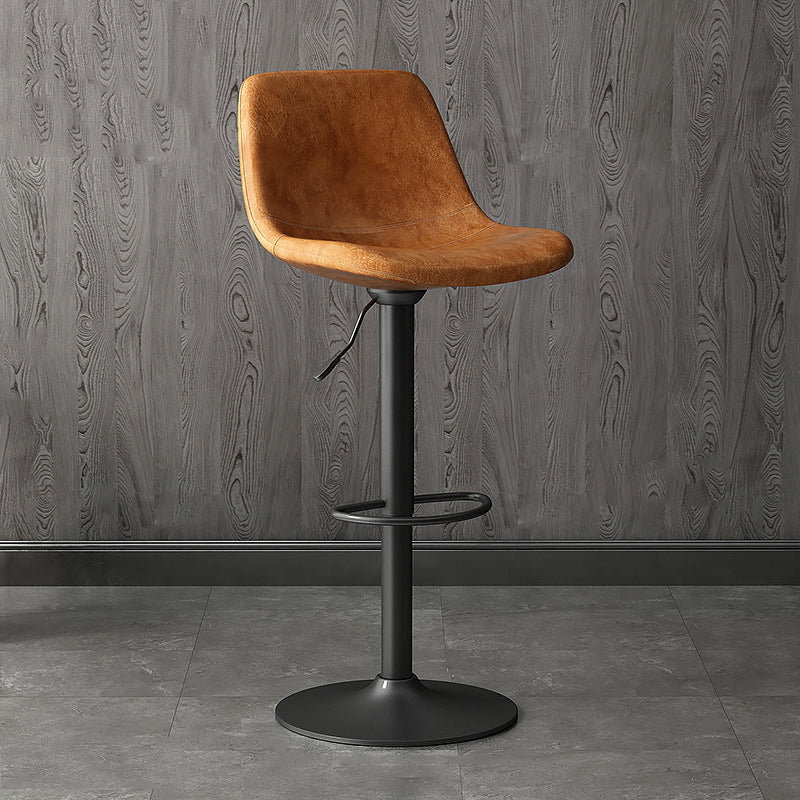 Home Footrest Adjustable Height Stool Contemporary Leather Barstool Black 1 Piece Clearhalo 'Bar Furniture' 'Bar Stools' 'bar_stools' 'furn' 'furn_bar_stools' 'Furniture' 'Kitchen & Dining Furniture' 5883278