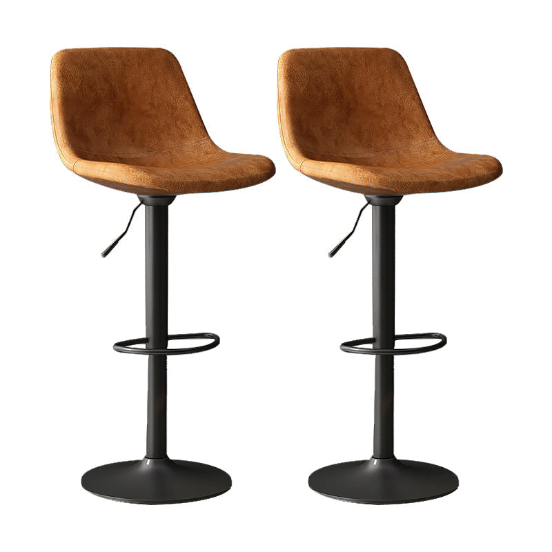 Home Footrest Adjustable Height Stool Contemporary Leather Barstool Black 2 Piece Set Clearhalo 'Bar Furniture' 'Bar Stools' 'bar_stools' 'furn' 'furn_bar_stools' 'Furniture' 'Kitchen & Dining Furniture' 5883279
