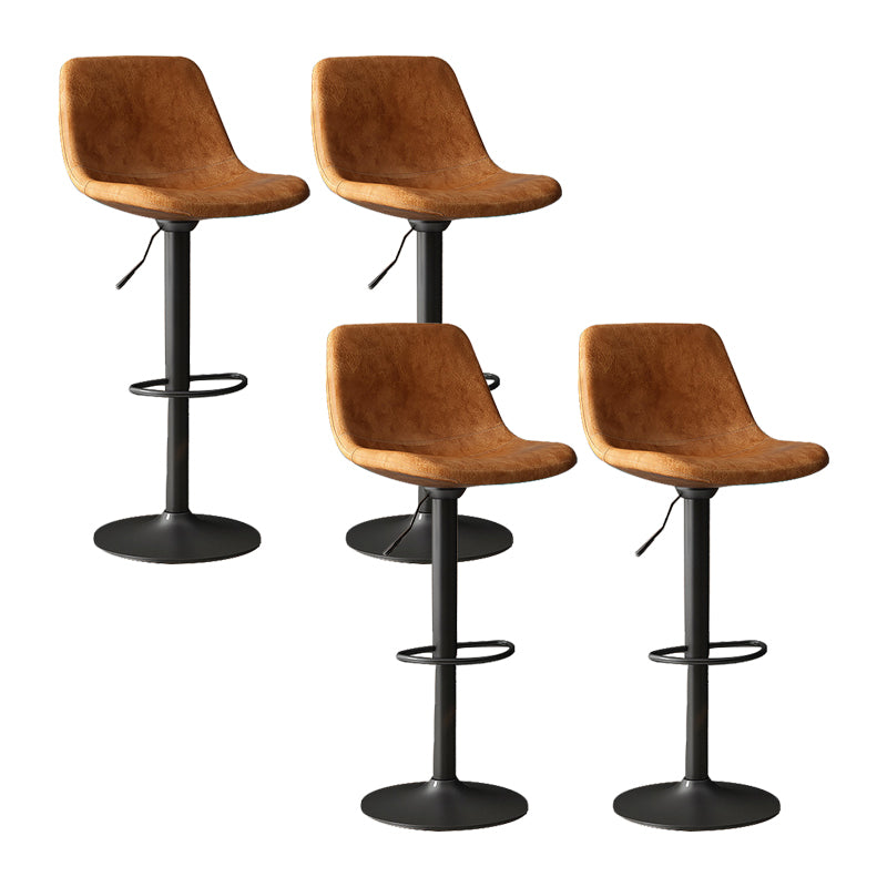 Home Footrest Adjustable Height Stool Contemporary Leather Barstool Black 4 Piece Set Clearhalo 'Bar Furniture' 'Bar Stools' 'bar_stools' 'furn' 'furn_bar_stools' 'Furniture' 'Kitchen & Dining Furniture' 5883280