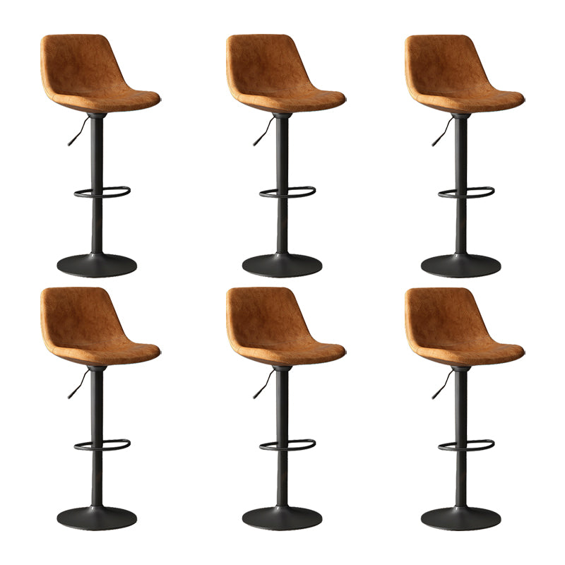 Home Footrest Adjustable Height Stool Contemporary Leather Barstool Black 6 Piece Set Clearhalo 'Bar Furniture' 'Bar Stools' 'bar_stools' 'furn' 'furn_bar_stools' 'Furniture' 'Kitchen & Dining Furniture' 5883281