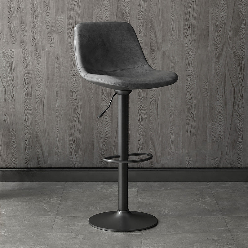 Home Footrest Adjustable Height Stool Contemporary Leather Barstool Black 1 Piece Clearhalo 'Bar Furniture' 'Bar Stools' 'bar_stools' 'furn' 'furn_bar_stools' 'Furniture' 'Kitchen & Dining Furniture' 5883288