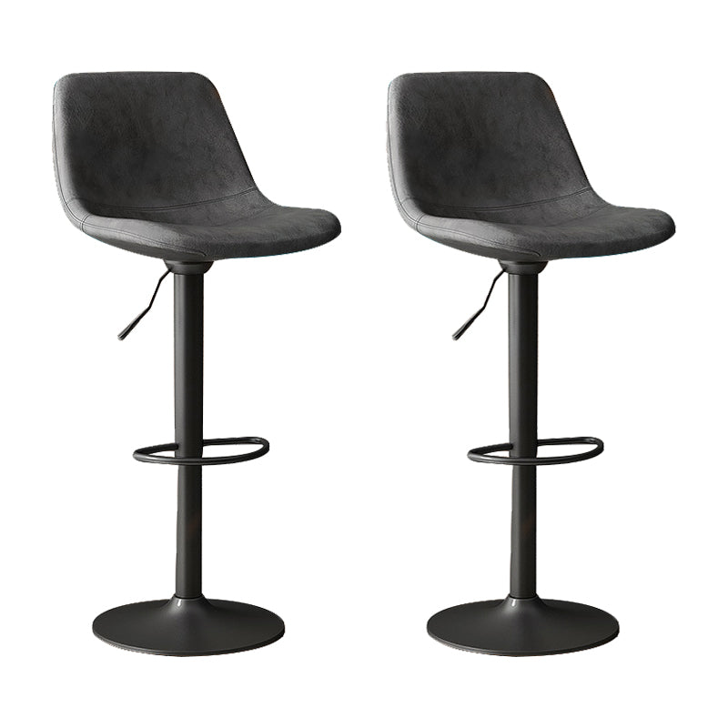 Home Footrest Adjustable Height Stool Contemporary Leather Barstool Black 2 Piece Set Clearhalo 'Bar Furniture' 'Bar Stools' 'bar_stools' 'furn' 'furn_bar_stools' 'Furniture' 'Kitchen & Dining Furniture' 5883289