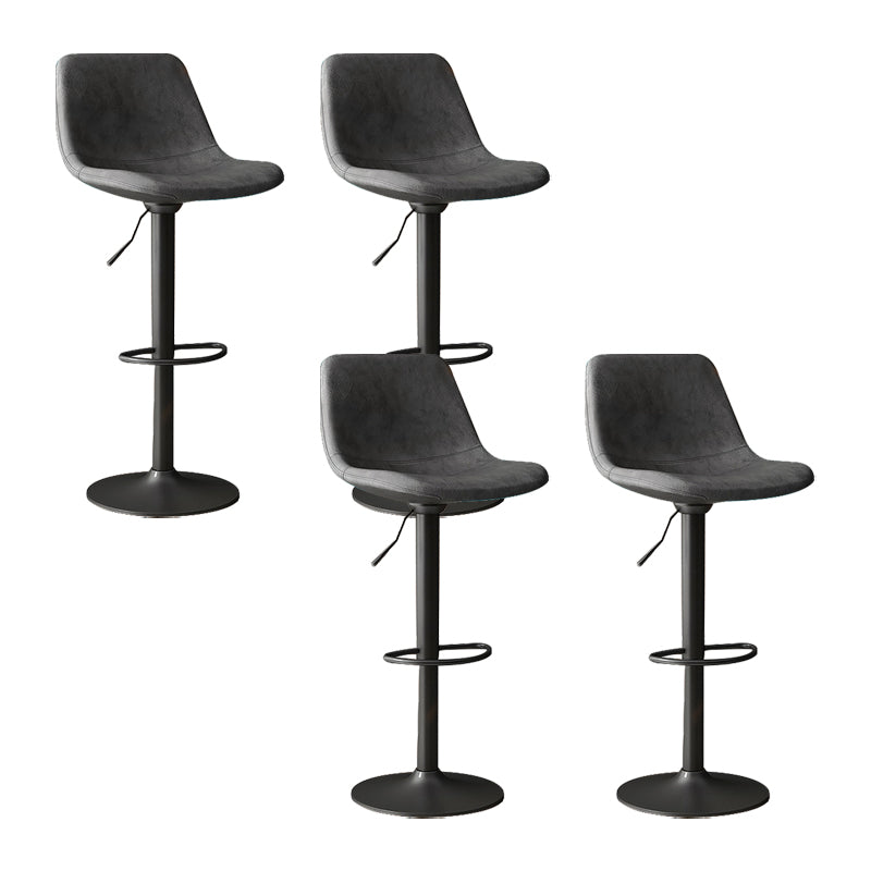 Home Footrest Adjustable Height Stool Contemporary Leather Barstool Black 4 Piece Set Clearhalo 'Bar Furniture' 'Bar Stools' 'bar_stools' 'furn' 'furn_bar_stools' 'Furniture' 'Kitchen & Dining Furniture' 5883290