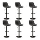 Home Footrest Adjustable Height Stool Contemporary Leather Barstool Black 6 Piece Set Clearhalo 'Bar Furniture' 'Bar Stools' 'bar_stools' 'furn' 'furn_bar_stools' 'Furniture' 'Kitchen & Dining Furniture' 5883291