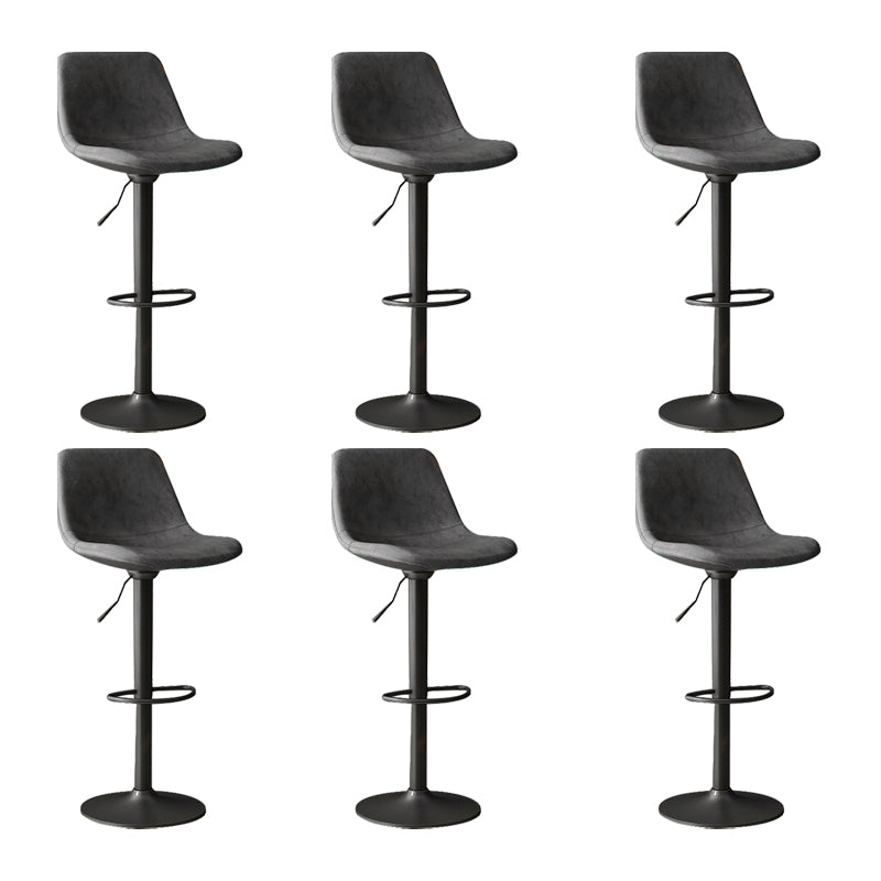 Home Footrest Adjustable Height Stool Contemporary Leather Barstool Black 6 Piece Set Clearhalo 'Bar Furniture' 'Bar Stools' 'bar_stools' 'furn' 'furn_bar_stools' 'Furniture' 'Kitchen & Dining Furniture' 5883291