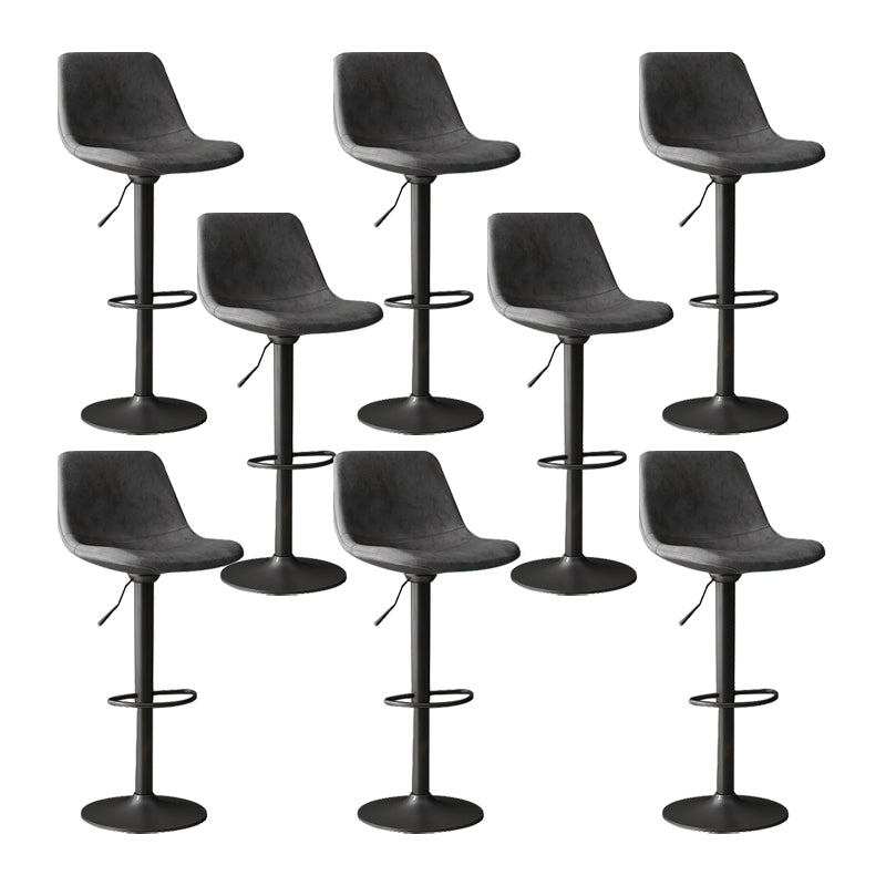 Home Footrest Adjustable Height Stool Contemporary Leather Barstool Black 8 Piece Set Clearhalo 'Bar Furniture' 'Bar Stools' 'bar_stools' 'furn' 'furn_bar_stools' 'Furniture' 'Kitchen & Dining Furniture' 5883292