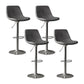 Home Footrest Adjustable Height Stool Contemporary Leather Barstool Grey Silver 4 Piece Set Clearhalo 'Bar Furniture' 'Bar Stools' 'bar_stools' 'furn' 'furn_bar_stools' 'Furniture' 'Kitchen & Dining Furniture' 5883295